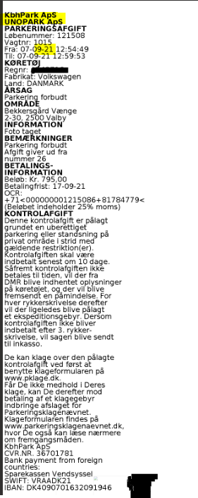 KbhPark ApS UnoPark ApS 2021