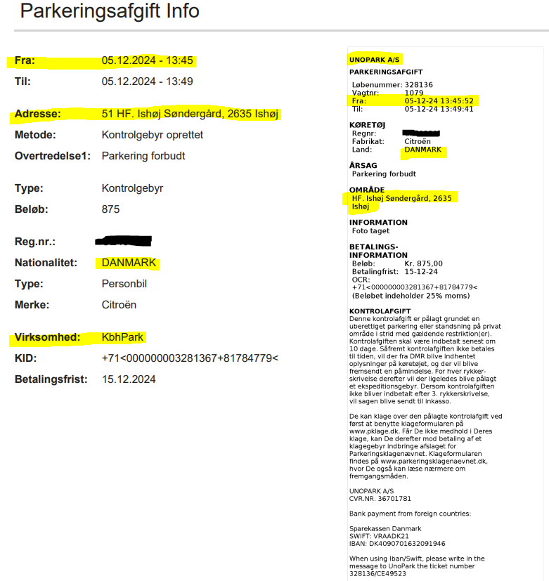 Parkeringsafgift info KbhPark. UNOPARK.